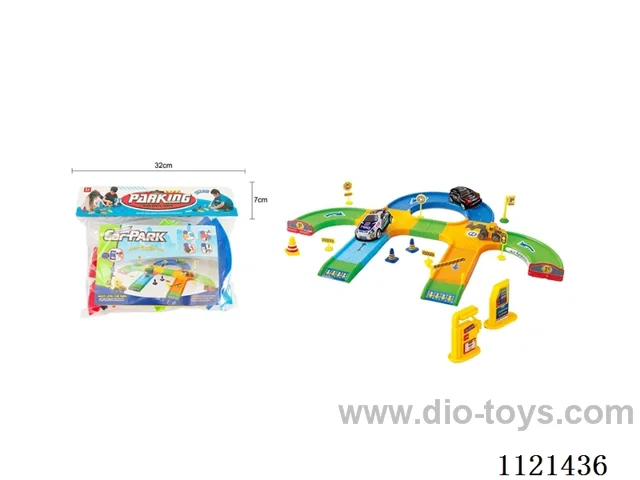Pieced blocks track parking 1 metal pull-back car