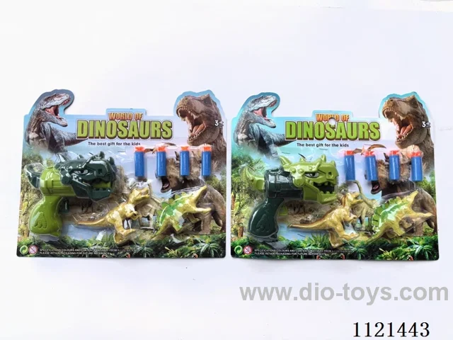Dinosaur soft ball ping-pong gun