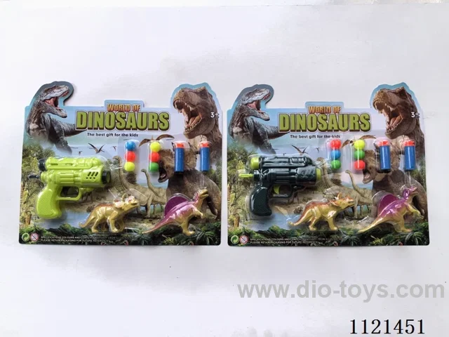 Dinosaur soft ball ping-pong gun