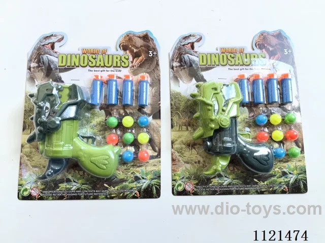 Dinosaur soft ball ping-pong gun