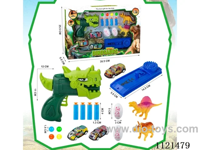 Dinosaur soft ball ping-pong gun