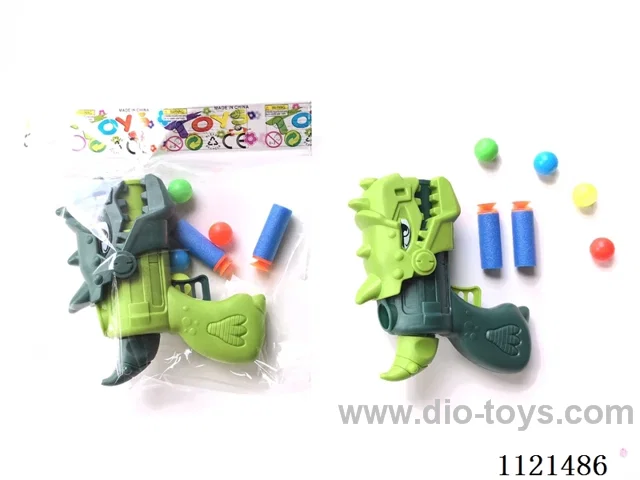 Dinosaur soft ball ping-pong gun