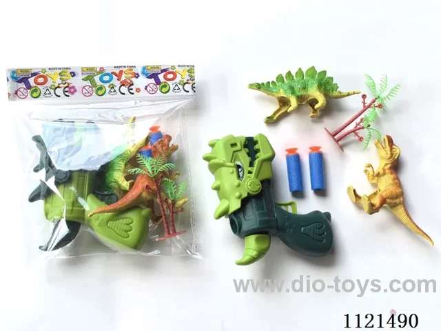 Dinosaur soft ball ping-pong gun