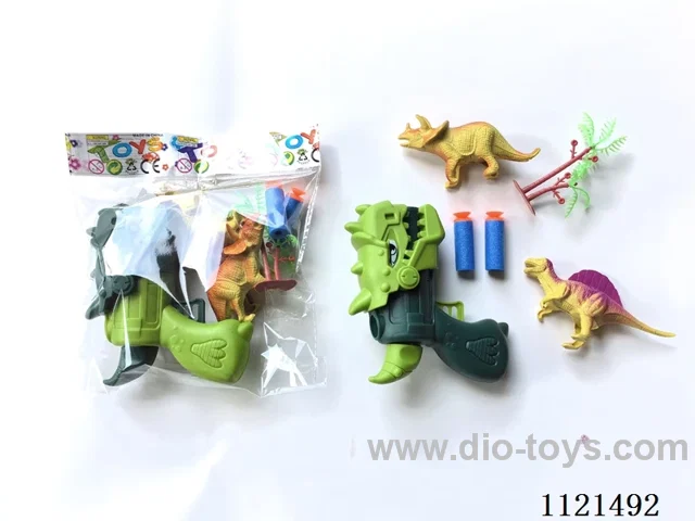 Dinosaur soft ball ping-pong gun