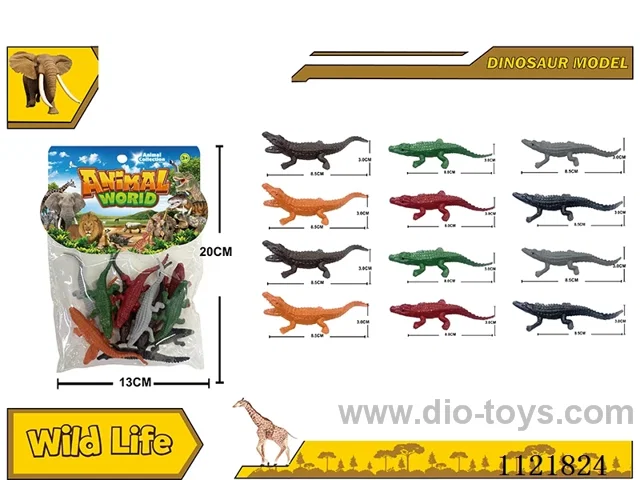 12PCS 3-inch crocodile set (solid)