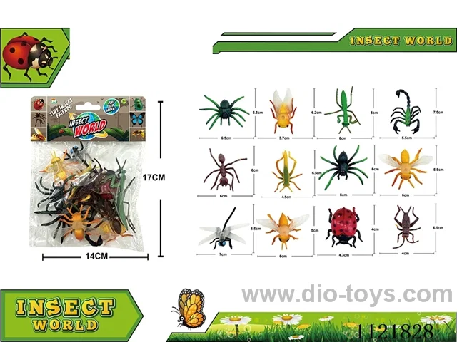 3 inch insect animal 12PCS mixed package (solid)
