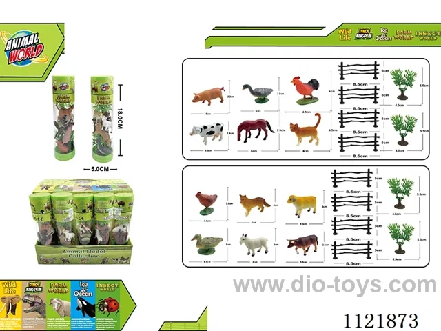 2 inch farm 6PCS + fence + haystack 12PCS