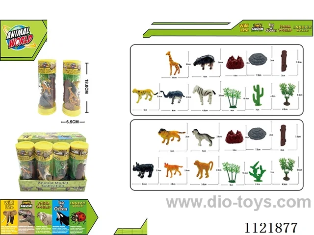 2 inch wild 5PCS + large stone + stone mountain + large wood + bamboo tree + haystack + cactus 11PCS
