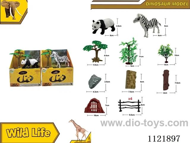 12PCS 4-inch wild animals, 2 models