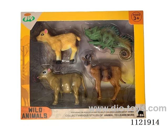 4 "solid wild animal 4PCS
