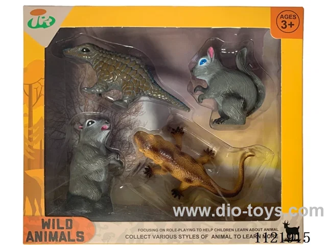 4 "solid wild animal 4PCS