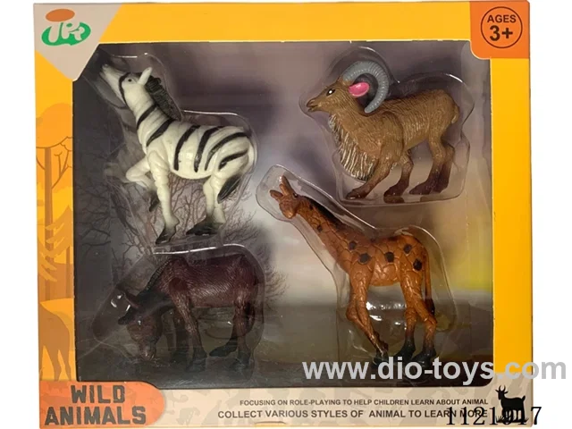 4 "solid wild animal 4PCS