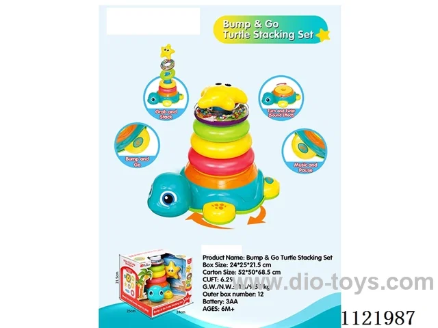 Universal Anime Baby Crawl Training 3 in 1 Rattle Stacking Block Set in window box