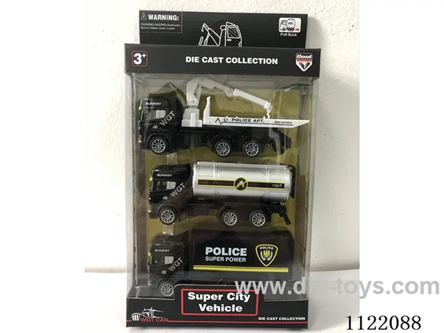 1:64 Alloy car pull-back car Police Rescue car Rescue Lithographic Tractor Rescue Transport Car Rescue Sprinkler European Locomotive (1:43:55)