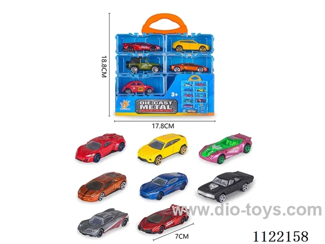 1:64 sliding alloy car 8PCS (20 types of mixed) hand box packaging