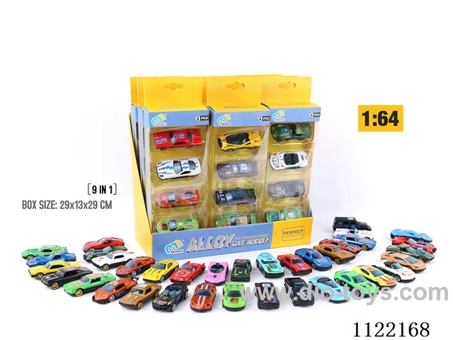 1:64 sliding alloy car 4PCSX9 box