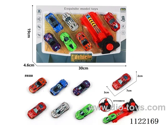 1:64 sliding alloy car 6PCS plus catapult