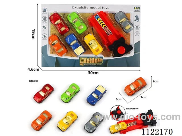 1:64 sliding alloy car 6PCS plus catapult