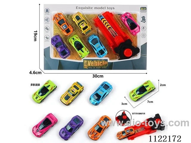 1:64 sliding alloy car 6PCS plus catapult