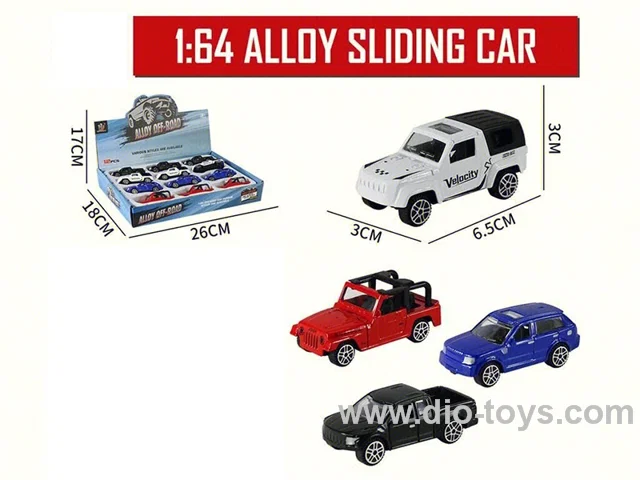 1:64 sliding alloy car 12PCS