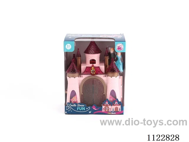 Colorful light castle with 12 music (pack three AG13 batteries)+ Princess/Prince/carriage/furniture