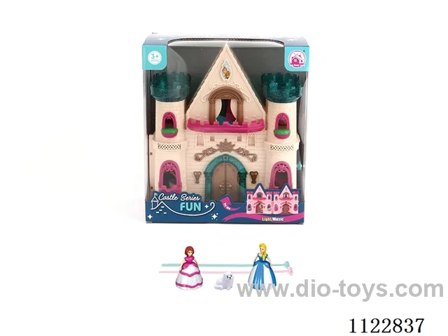Glitter Castle with 12 music (pack 2 AA batteries)+ Gyroprincess/Cat/furniture
