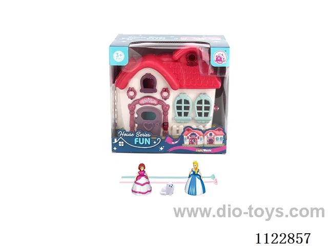 Villa with 12 music (pack 2 AA batteries)+ Gyroprincess/cat/furniture