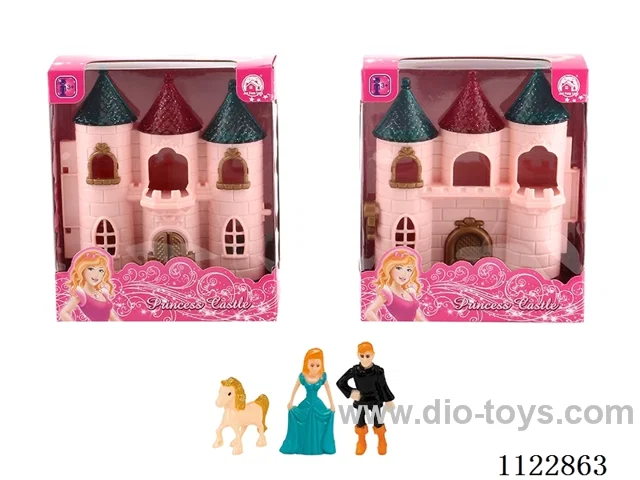 Mini Castle + Princess/Prince/Horse + Furniture (2 mixed)