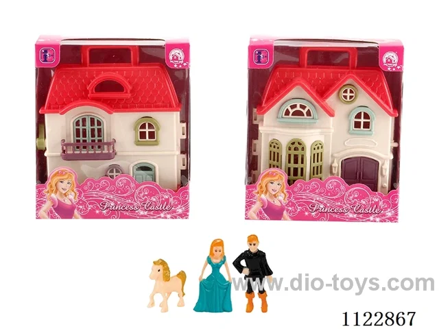 Single Side Mini Villa + Princess/Prince/Horse + Furniture (2 mixed)