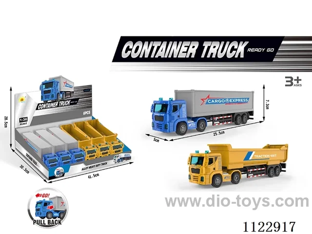 Alloy pull-back truck 6PCS (2 types)/box