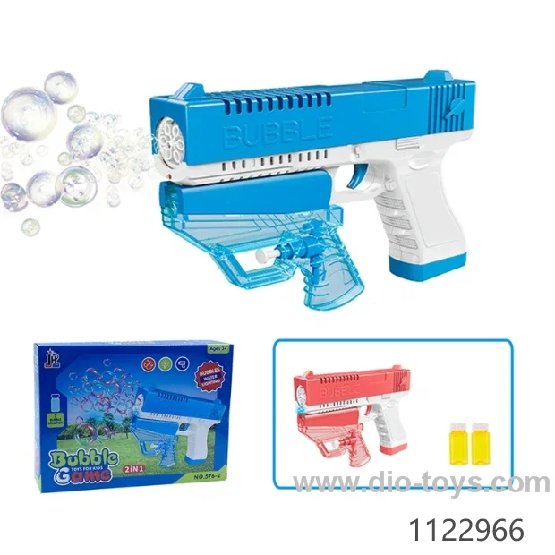 2 in 1 Bubble Water Gun Pistol Toy in Color Box