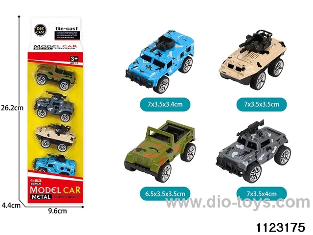 4pcs Alloy Pull Back Car