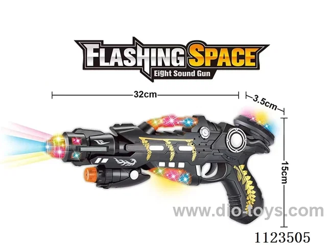 (GCC) Electric Sound 3D Light Space Gun Children's toy gun Boy Sound Light Music simulation electric submachine gun model