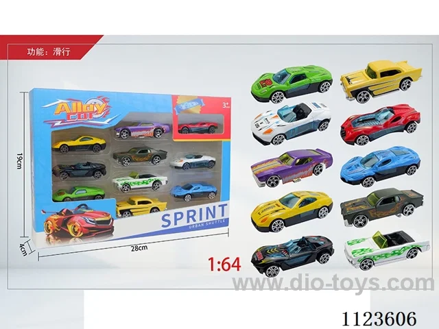 1:64 sliding alloy car 10PCS