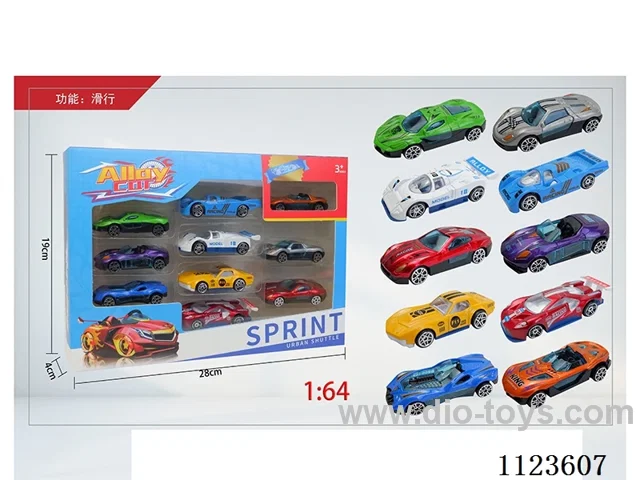 1:64 sliding alloy car 10PCS