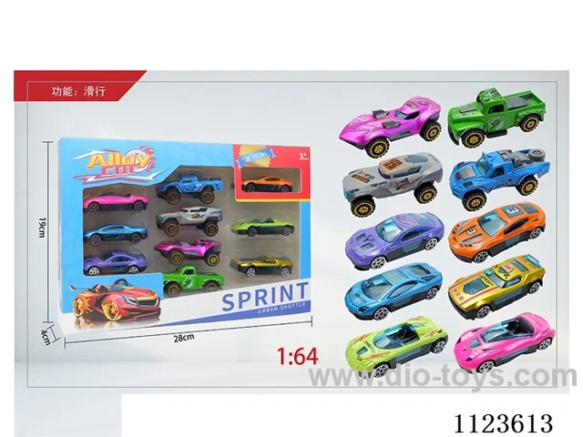 1:64 sliding alloy car 10PCS