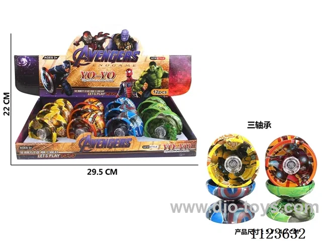 Three bearing alloy Yo-yo (Hulk. Captain America. Iron Man. Hornet 4 mixed)12PCS