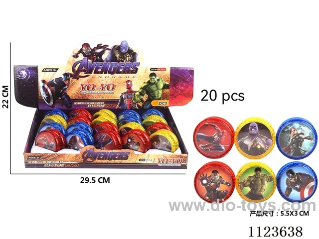 Avengers. Bright benzene double-sided light bearing Yo-yo ball (yellow, blue, red 3 colors 6 patterns mixed)12PCS