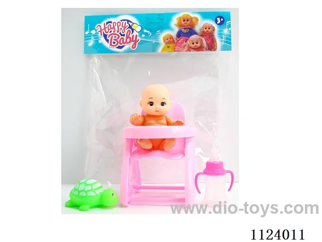 5 "10 cm 5 joint doll + dining chair + small turtle + baby bottle mixed
