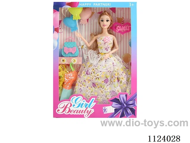 11 "29 cm 11-joint Barbie doll + clothes + bag + balloon + hairpin (multiple mixed)