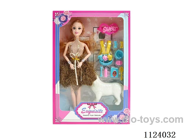 11 "28 cm 11-joint Barbie doll + hairpin + Blister accessories (multiple mixed)