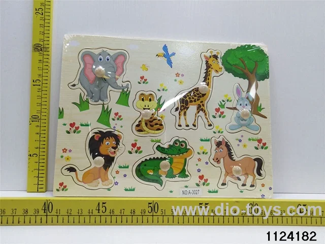 Wooden peg forest animal literacy