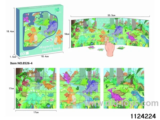 Dinosaur Magnet Tri-fold Book Puzzle