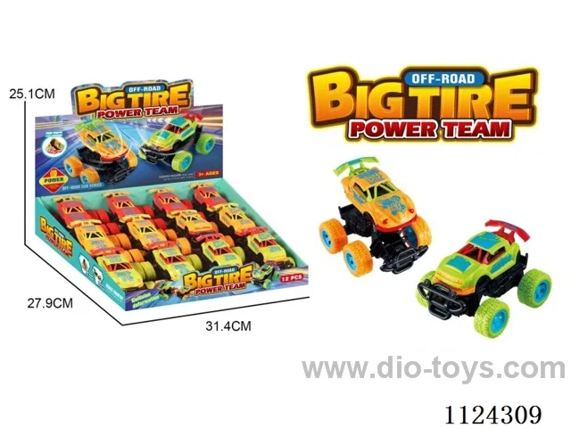 Small collision deformed car (Green/Red/Orange,12 PCS/display box)