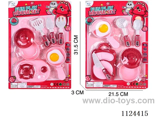 Strawberry color tableware set (2 types mixed) 8 PCS