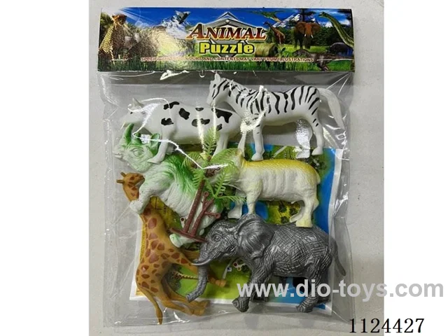 Animal set (six hollow animals with trees. Map)
