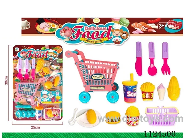 Shopping cart with food
