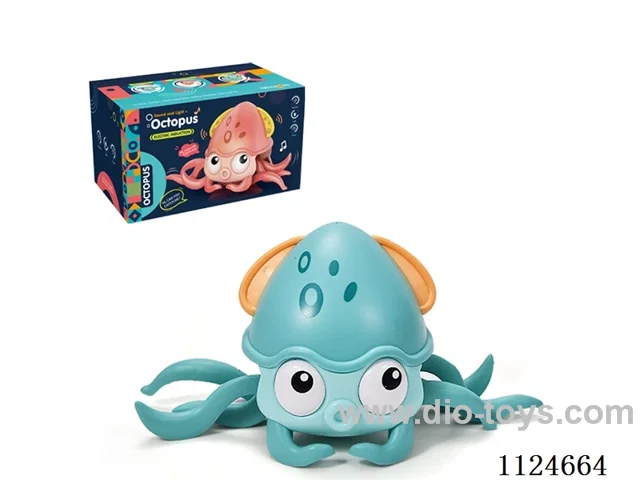 Inductive obstacle avoiding electric octopus bathroom toy
