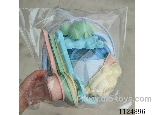 Beach Toy Blue Set (11-piece set) 1 folding bucket +10 parts