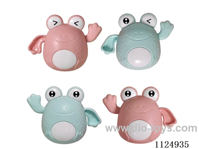 The frog splashing in the water